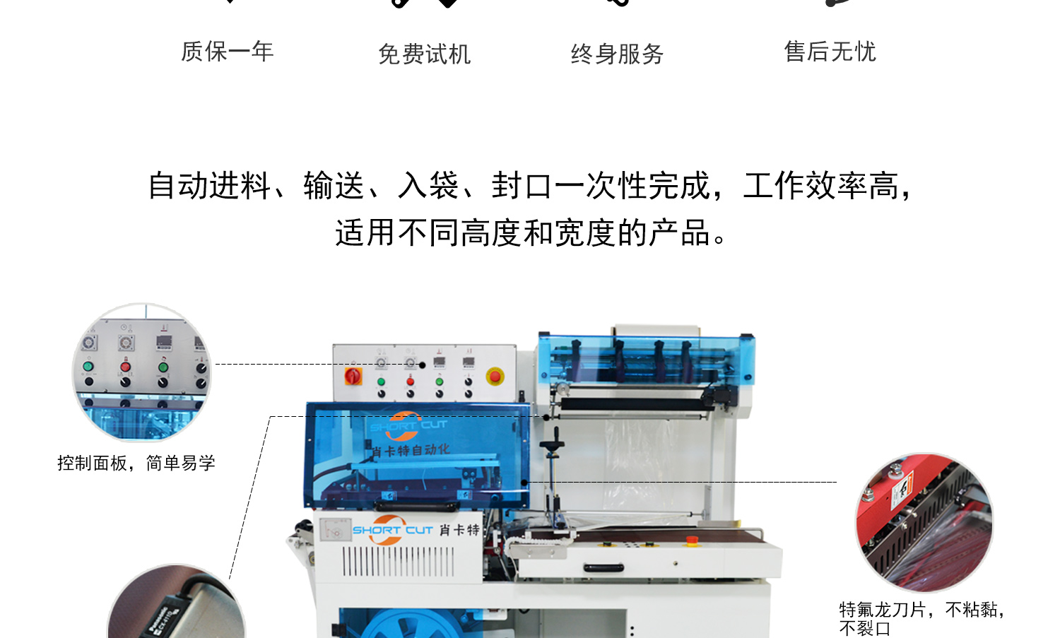 全自动封切热缩短包装机细节图