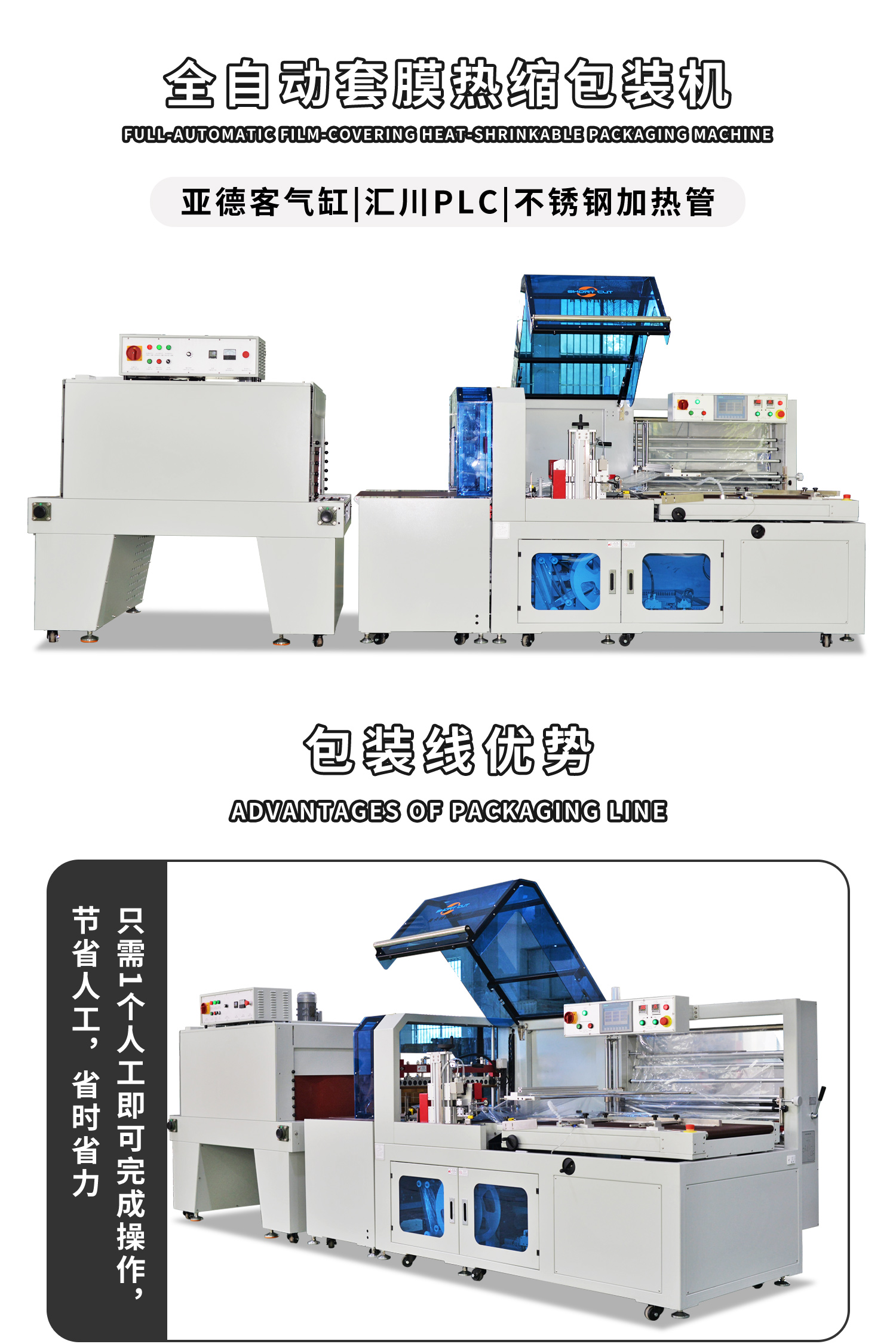 全自动封切热缩短机细节展示