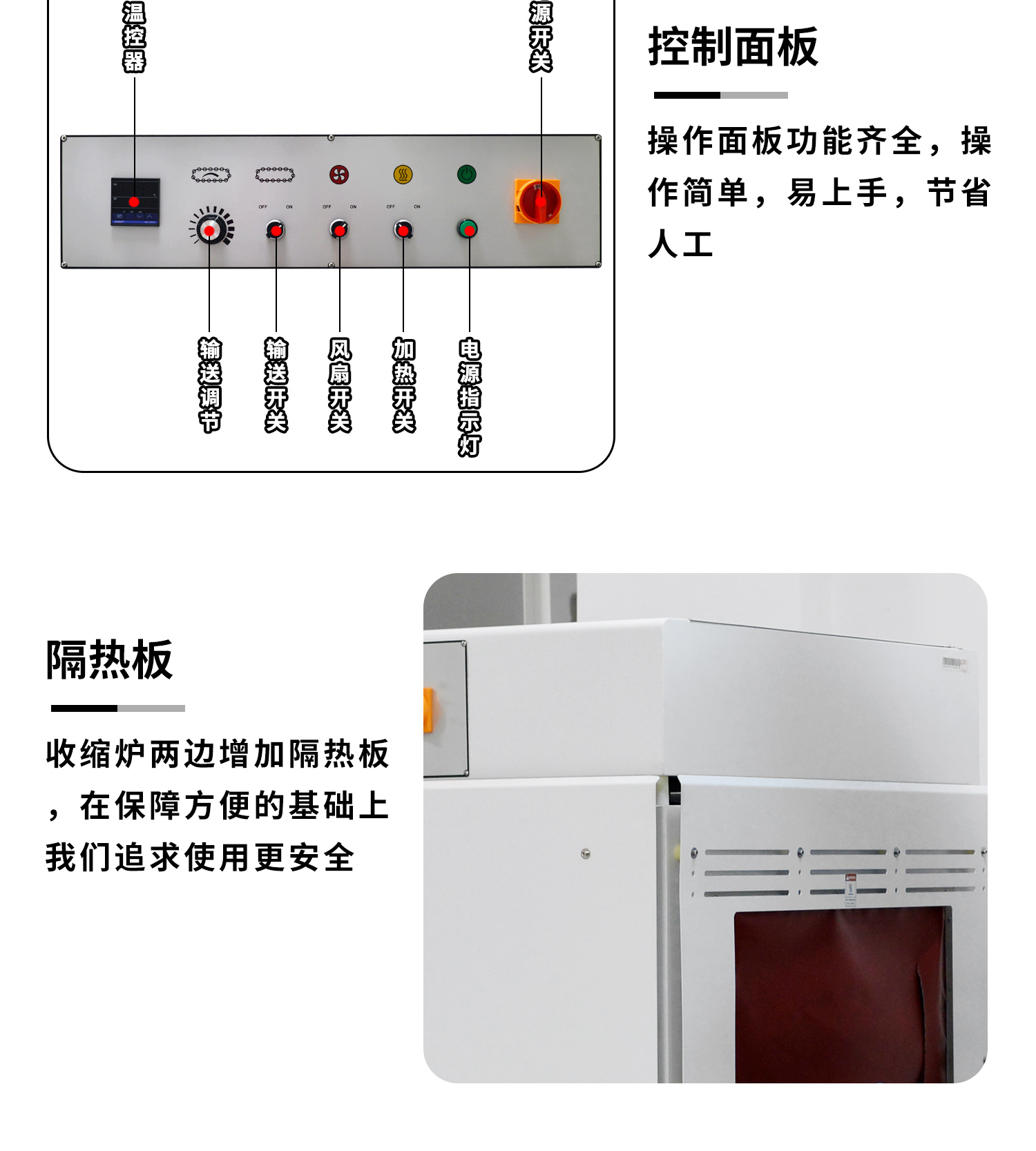 全自动边封热缩短包装机细节图